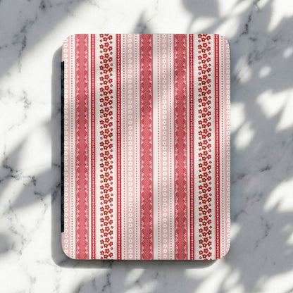 Red and White Floral Striped Design Cutting Board