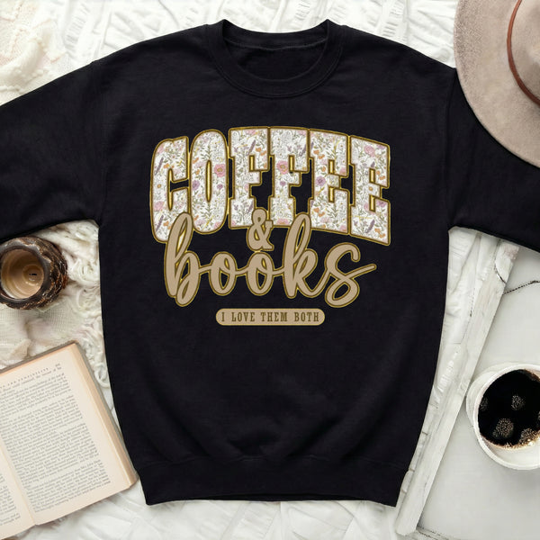 COFFEE & books Sweatshirt in Black