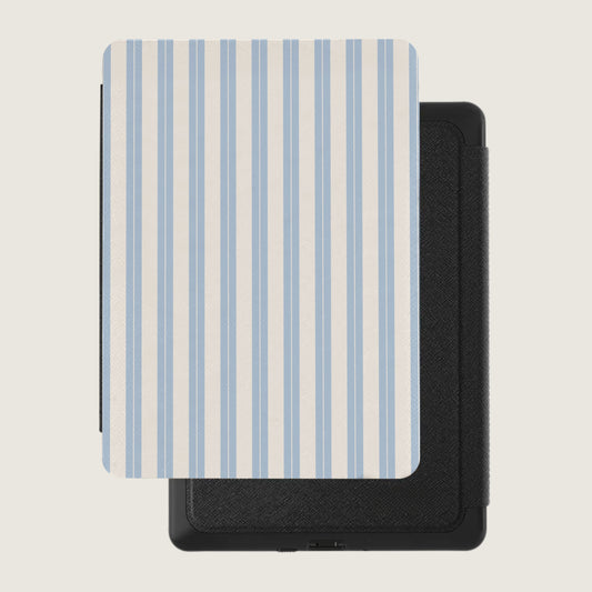 Blue and White Striped Pattern Kindle Cover