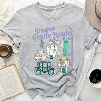 Dearest Gentle Reader Tee with Charming Illustrations
