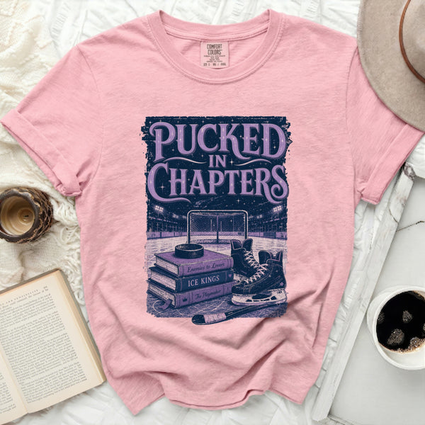 Pucked In Chapters Hockey Tee in Blossom