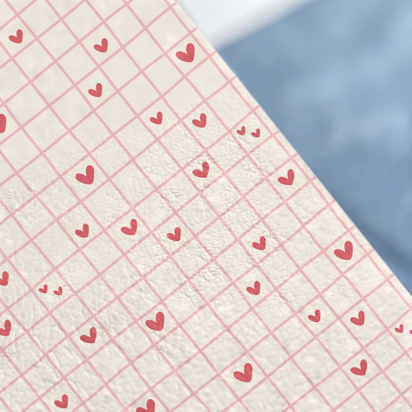 Cute Pink Heart Grid Pattern Design on White Product