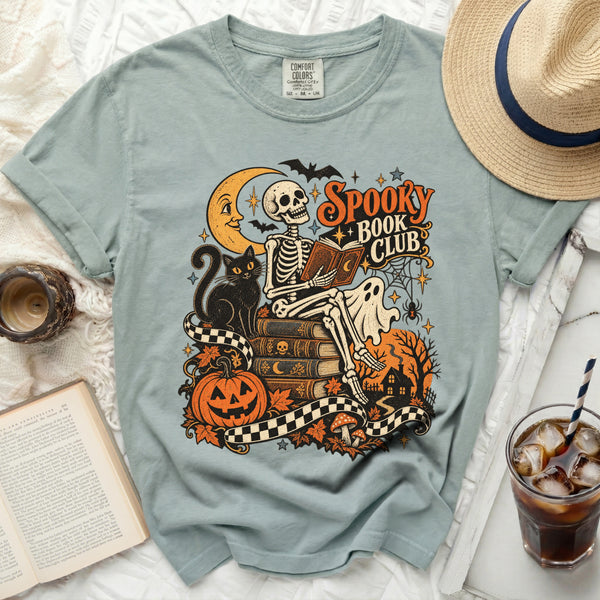 Vintage Spooky Book Club Tee in Bay