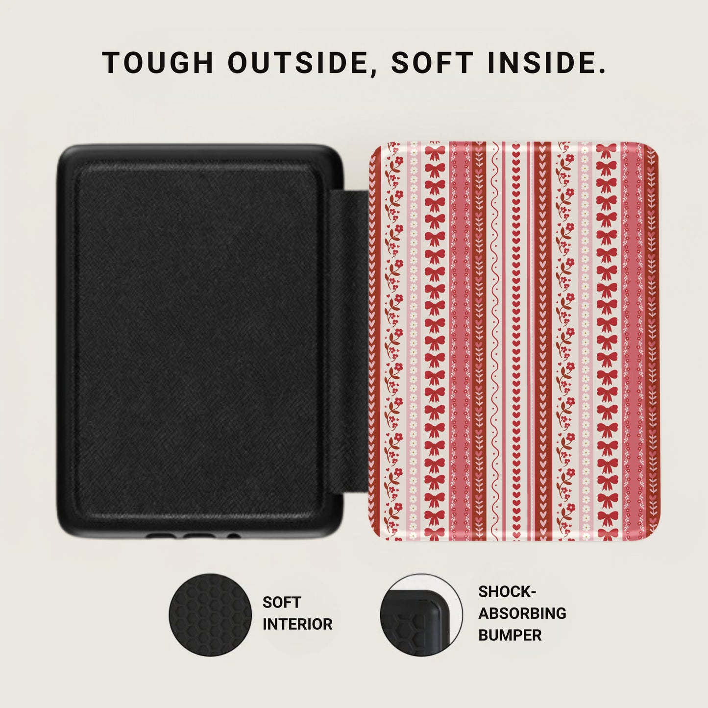 Protective Case with Red and White Pattern Design