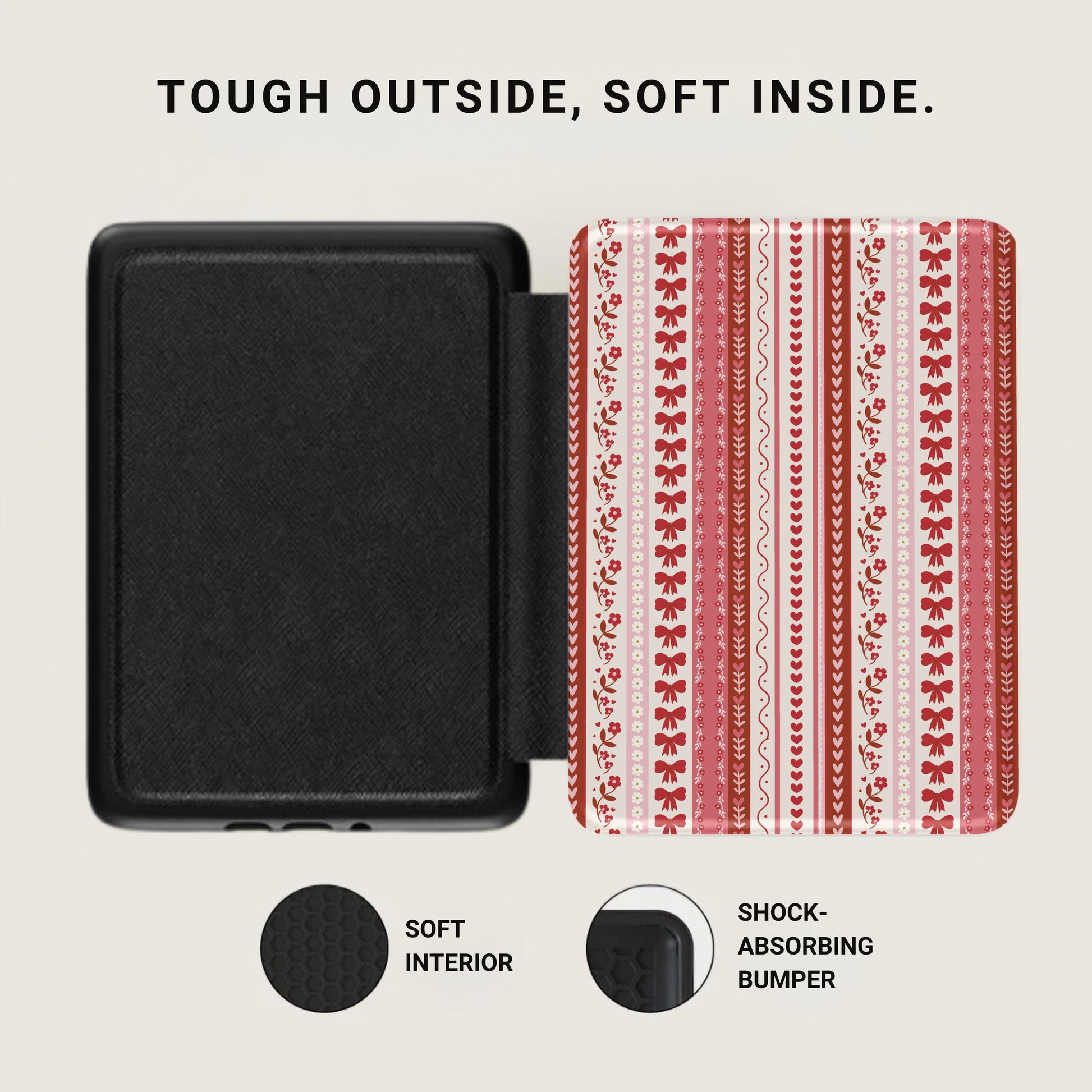 Protective Case with Red and White Pattern Design