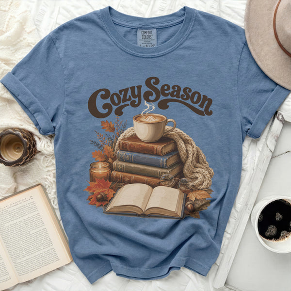 Cozy Season Tee in Blue Jean