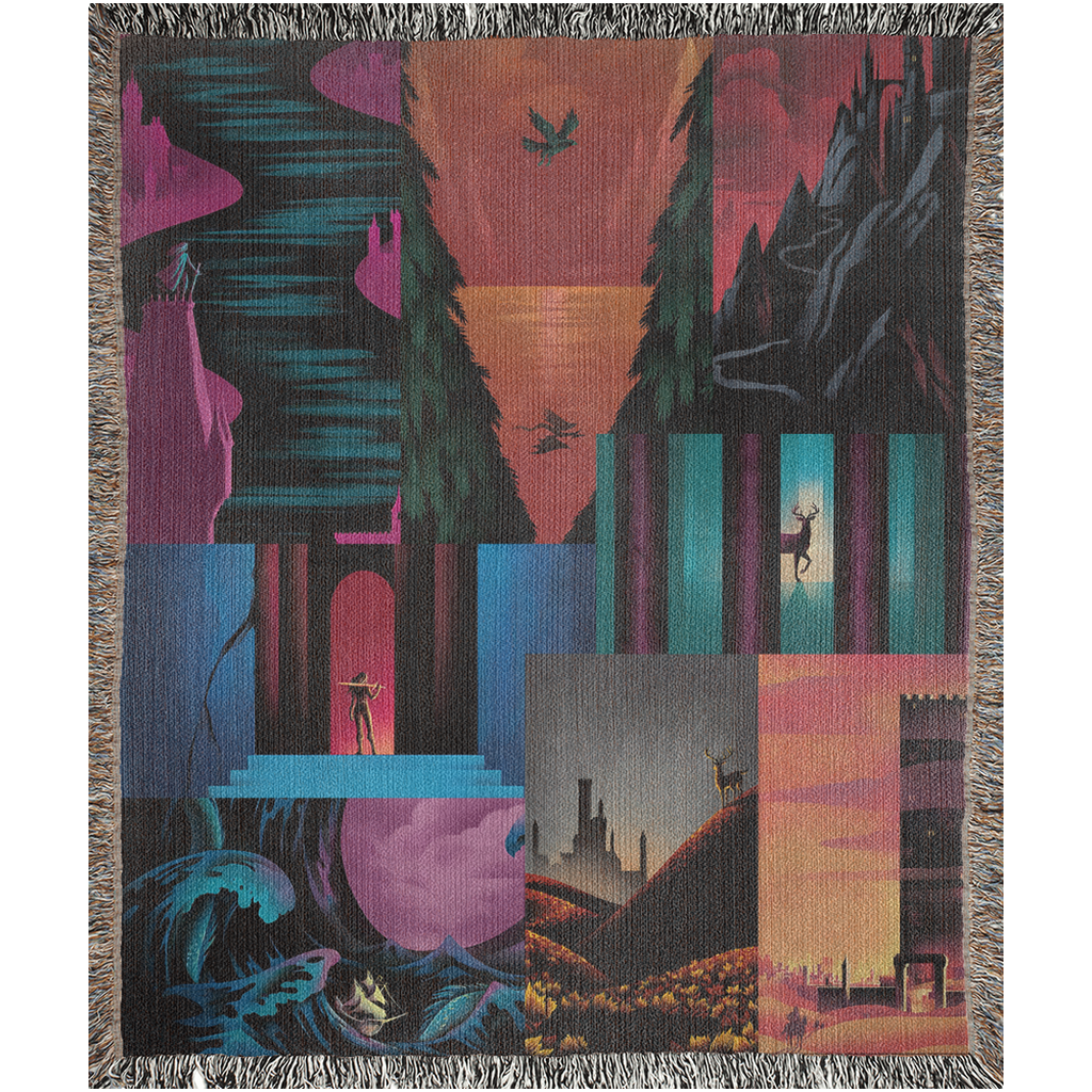 ⚔️ Throne of Glass Woven Tapestry Blanket | SJM Bookish Gift 🏰