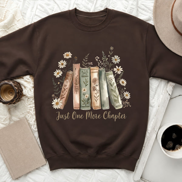 Daisies Books Sweatshirt in Dark Chocolate