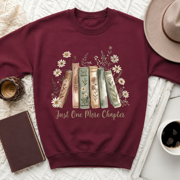 Daisies Books Sweatshirt in Maroon