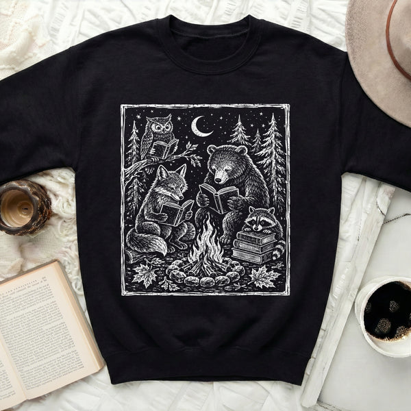 Campfire Critters Sweatshirt in Black