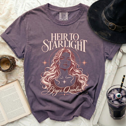 Purple t-shirt with "Heir to Starlight Bryce Quinlan" text and woman graphic.