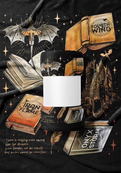 Enchanting Library Themed Blanket with Magical Books
