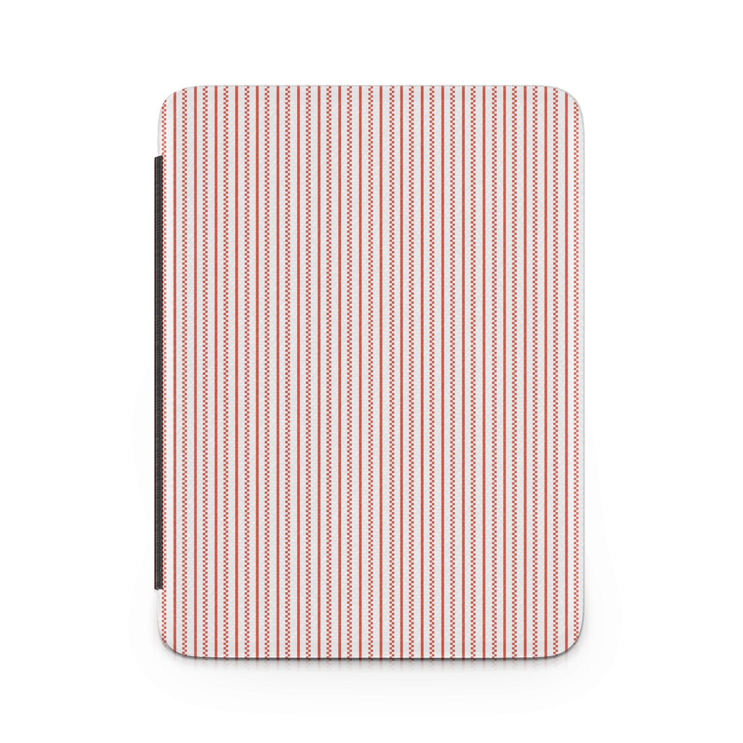 Red and White Vertical Striped Patterned iPad Case