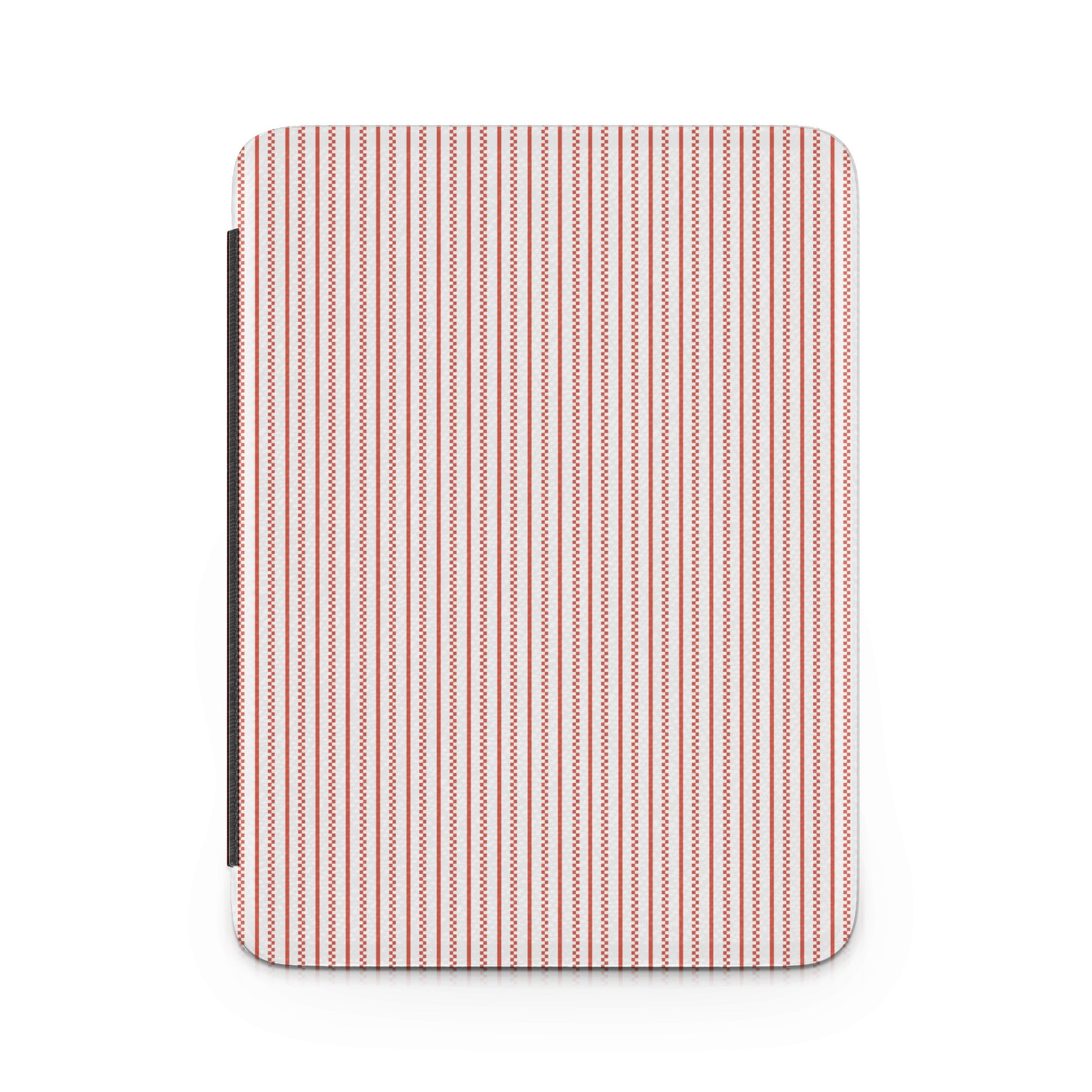 Red and White Vertical Striped Patterned iPad Case