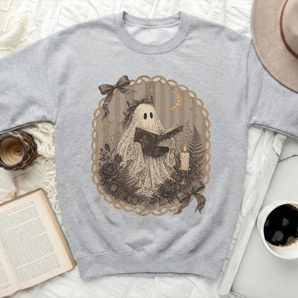 Spooky Ghost Sweatshirt in Sport Grey
