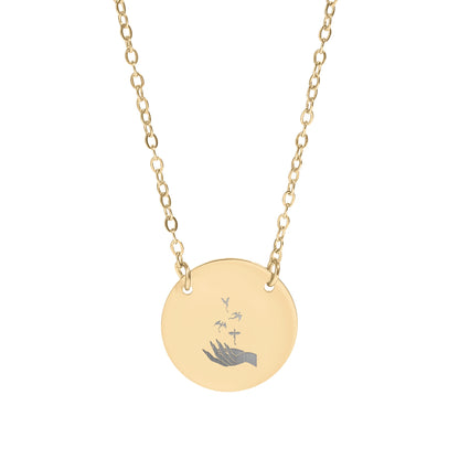 Elegant Hand and Bird Pendant Necklace Fashion