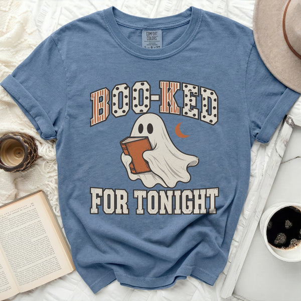 Boo-ked For Tonight Tee in Blue Jean