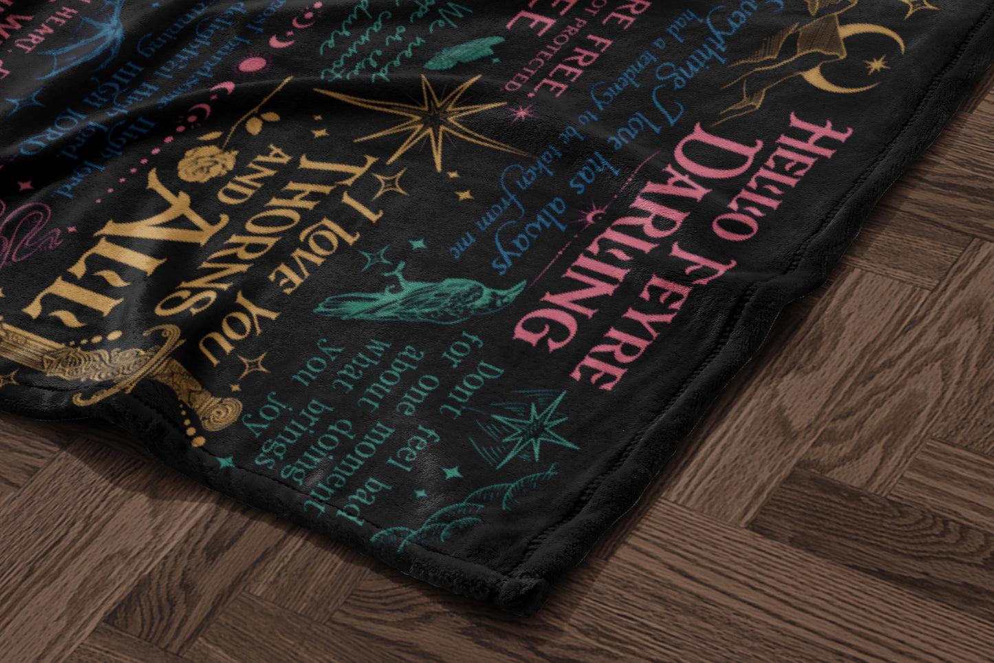 Enchanting Quote Design Black Cozy Blanket