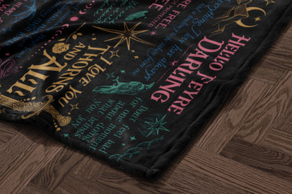 Enchanting Quote Design Black Cozy Blanket