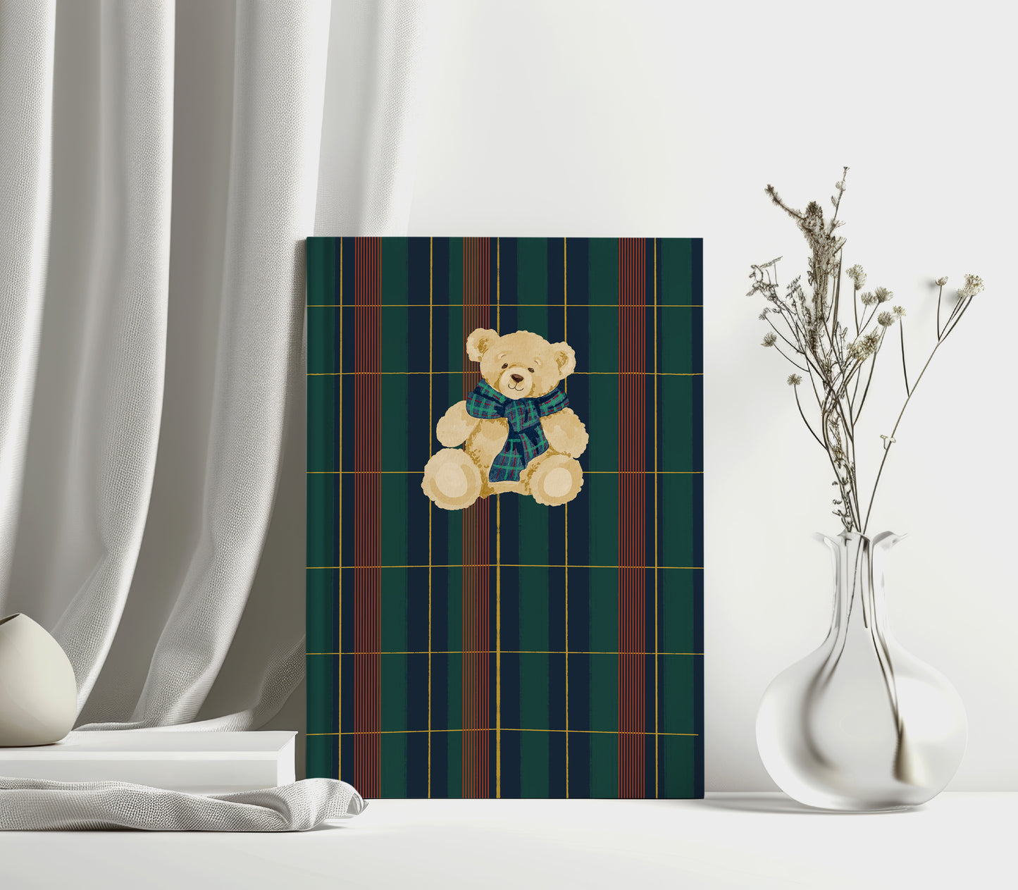 Plaid Teddy Bear Design Decorative Wall Art Product