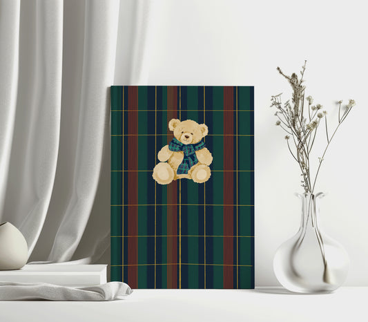 Plaid Teddy Bear Design Decorative Wall Art Product
