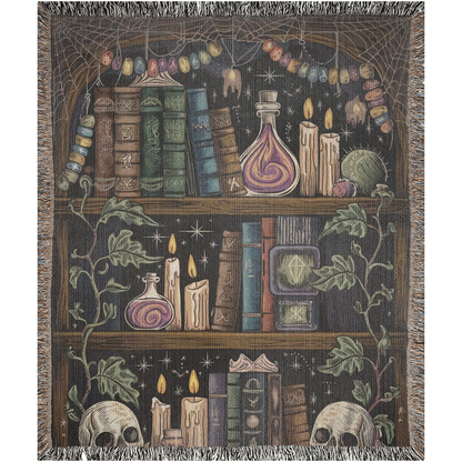 🕯️ Enigmatic Witch's Library Blanket