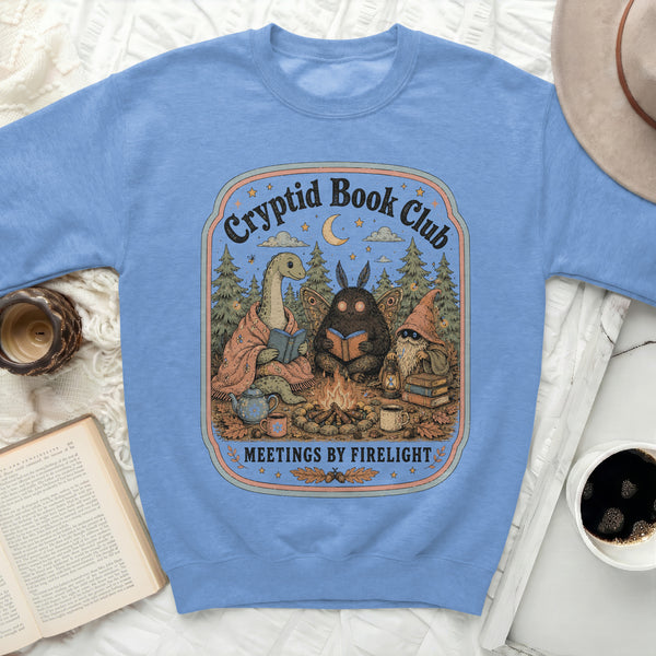 Cryptid Book Club Sweatshirt in Carolina Blue