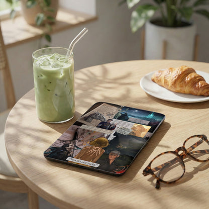 Epic fantasy character quote artistic collage product type