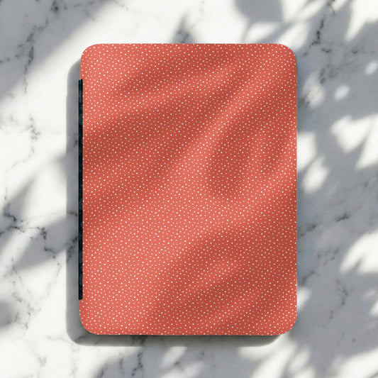 Coral Polka Dot Pattern Tablet Sleeve for Modern Look