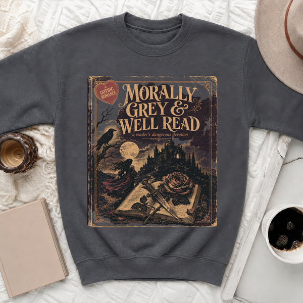 Morally Grey Gothic Sweatshirt in Dark Heather