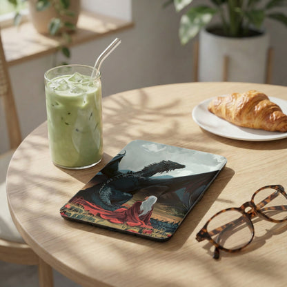 Mythical Dragon Woman Red Robe Fantasy Art Tablet product type