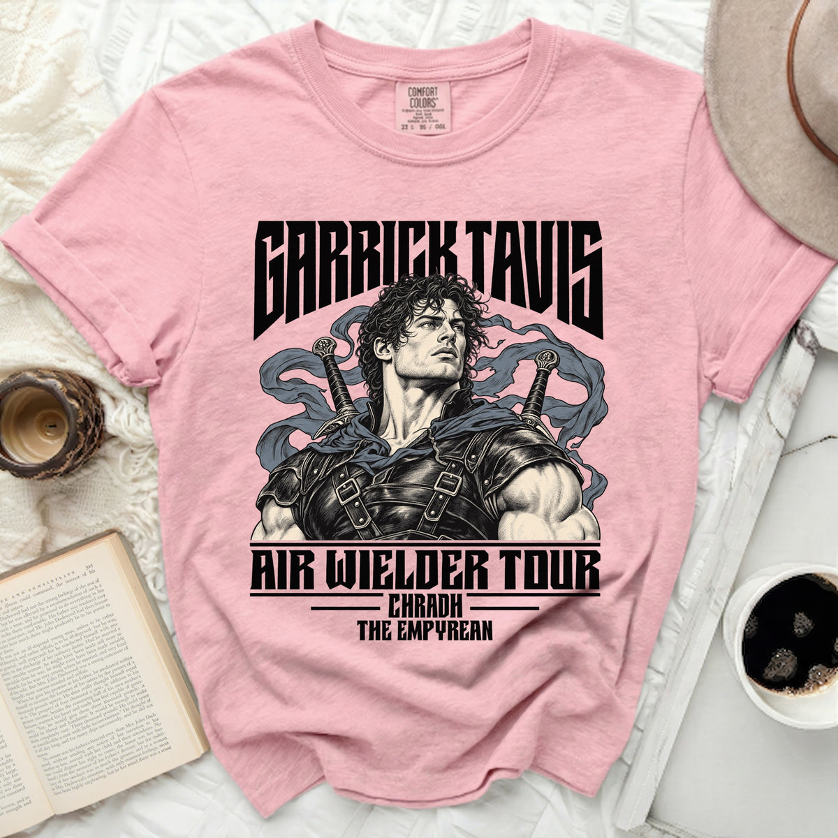 Pink t-shirt with Garrick Tavis Air Wielder Tour graphic.