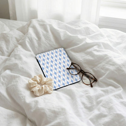 Blue and White Diamond Pattern Tablet Cover