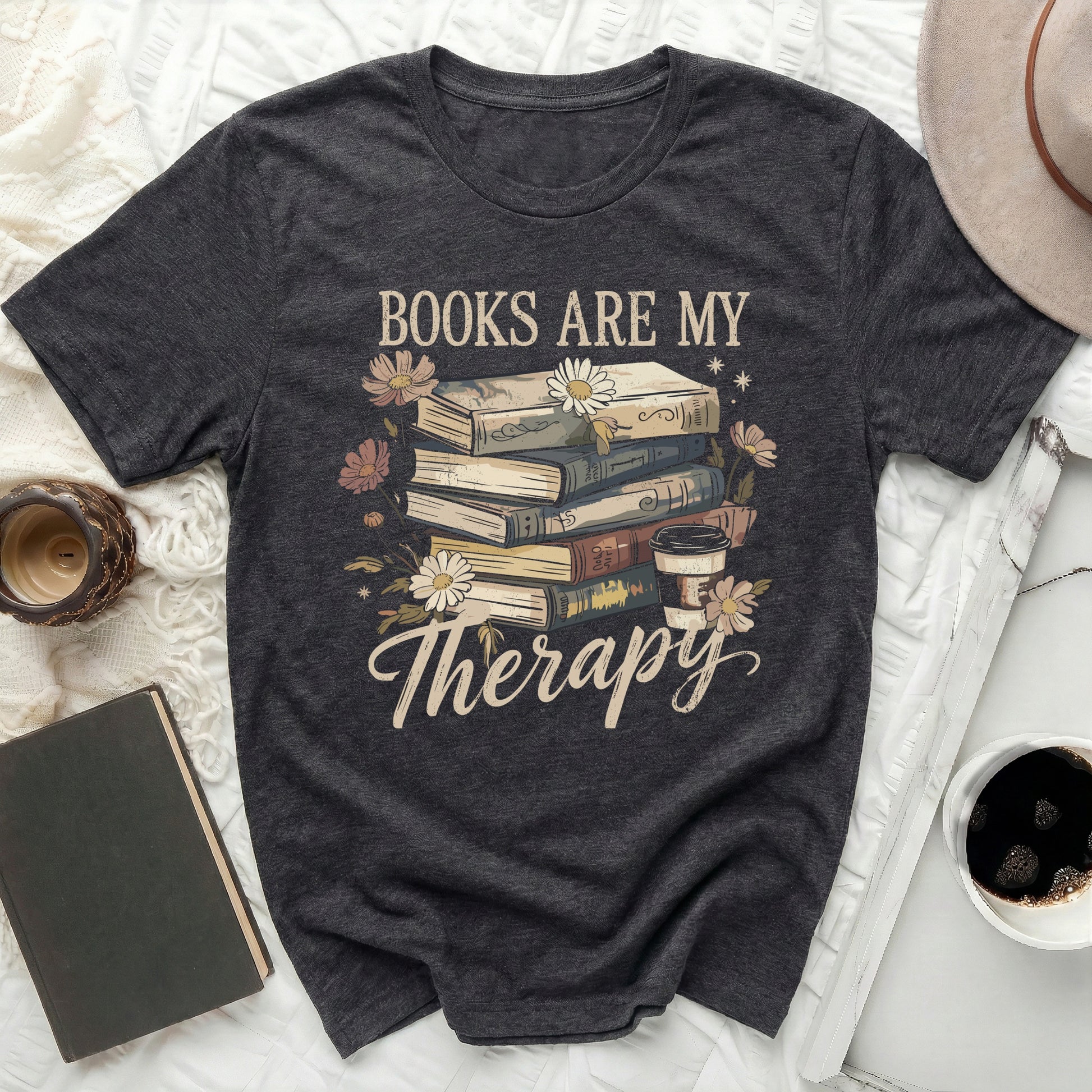 Books Are My Therapy Graphic Tee for Book Lovers