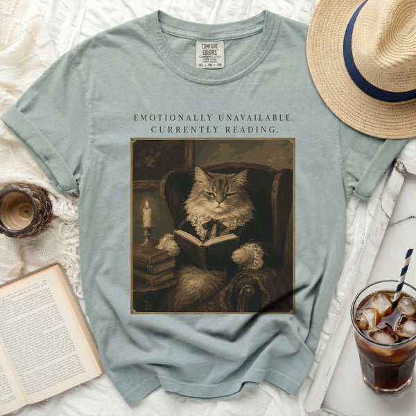 Unavailable Reader Cat Tee in Bay