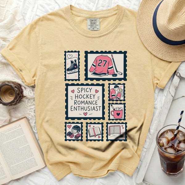 Spicy Hockey Romance Enthusiast Tee in Butter