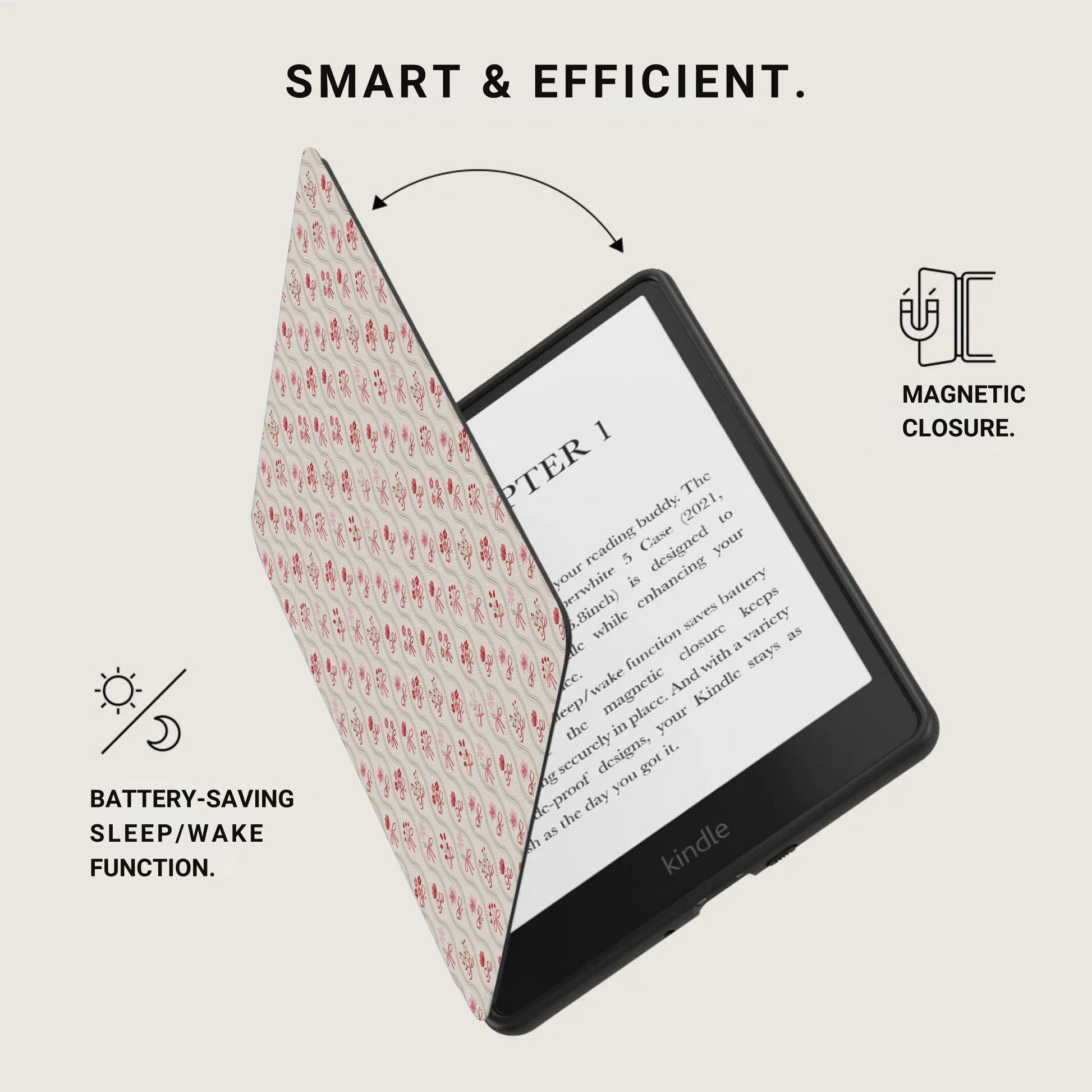 Smart Efficient Kindle Case with Battery-Saving Sleep Function