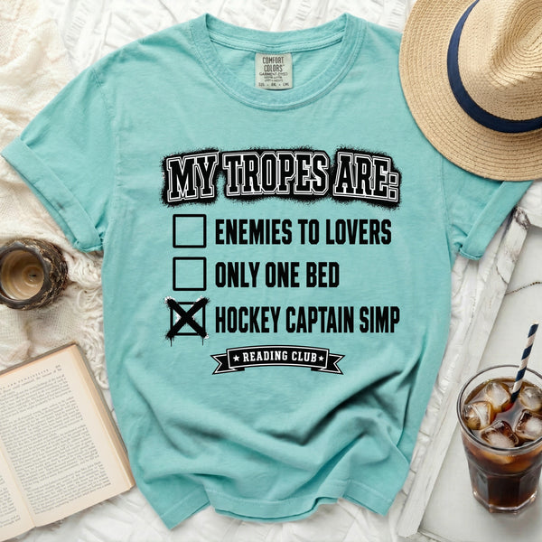 My Tropes Are: Hockey Captain Simp Tee in Island Reef