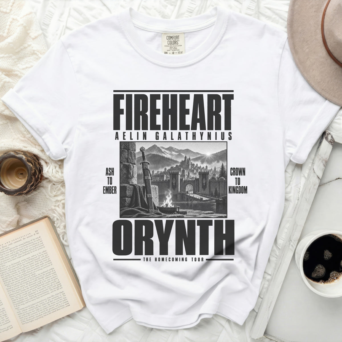 Fireheart Aelin Galathynius Ash to Ember Crown to Kingdom Orynth tour t-shirt.