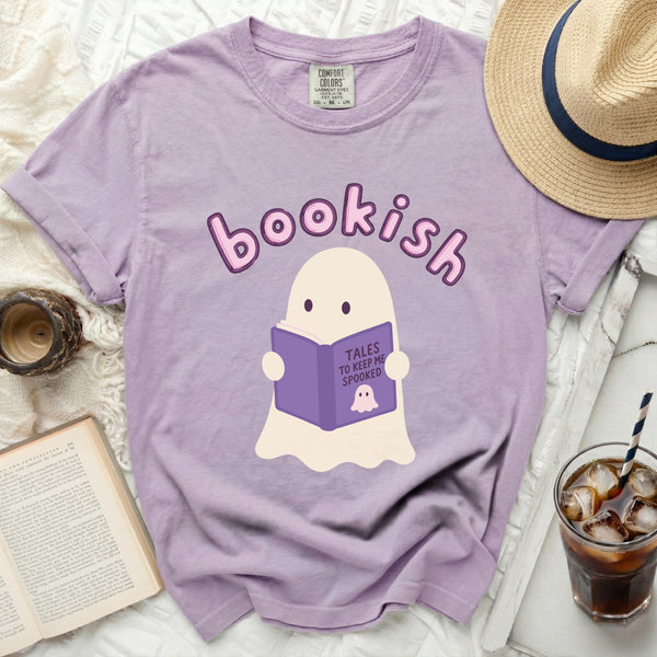 Bookish Ghost Tee in Orchid
