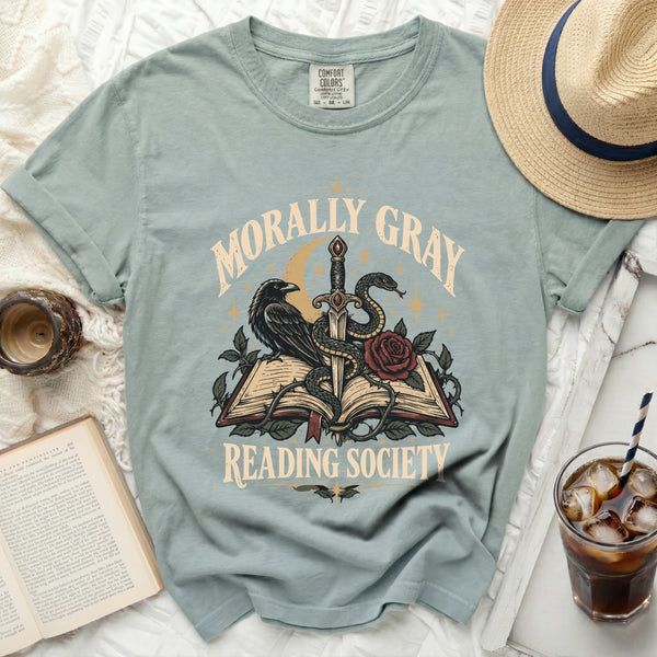 Morally Gray Reading Society Tee in Bay