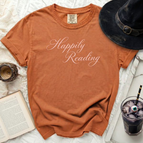 Happily Reading Tee in Yam