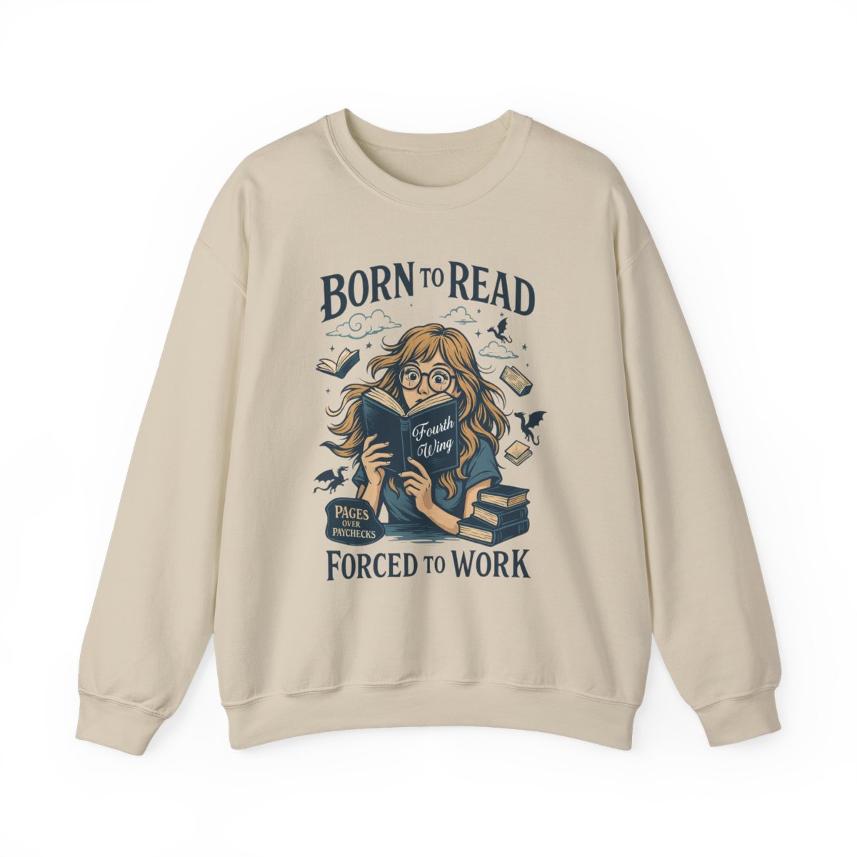 Born to Read Forced to Work Graphic Sweatshirt