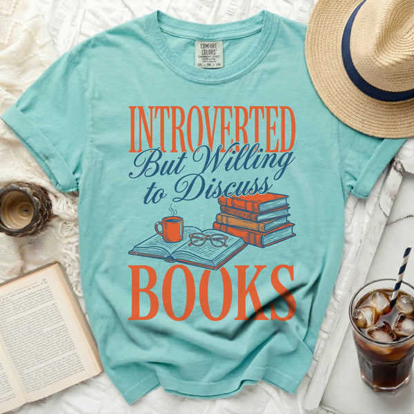 Introverted Book Lover Tee in Island Reef
