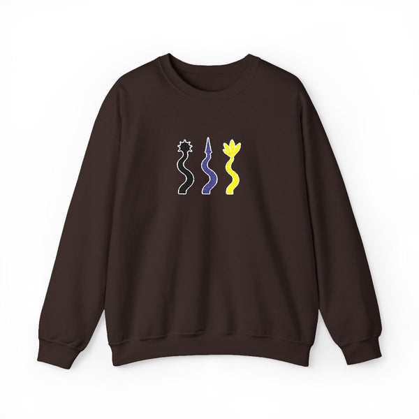 Dragon Tails Embroidered Sweatshirt in Dark Chocolate