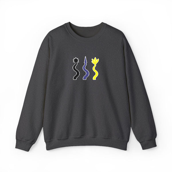 Dragon Tails Embroidered Sweatshirt in Dark Heather