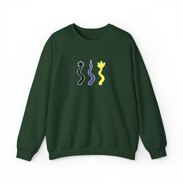 Dragon Tails Embroidered Sweatshirt in Forest Green