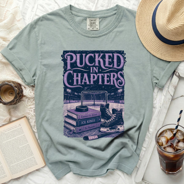 Pucked In Chapters Hockey Tee in Bay