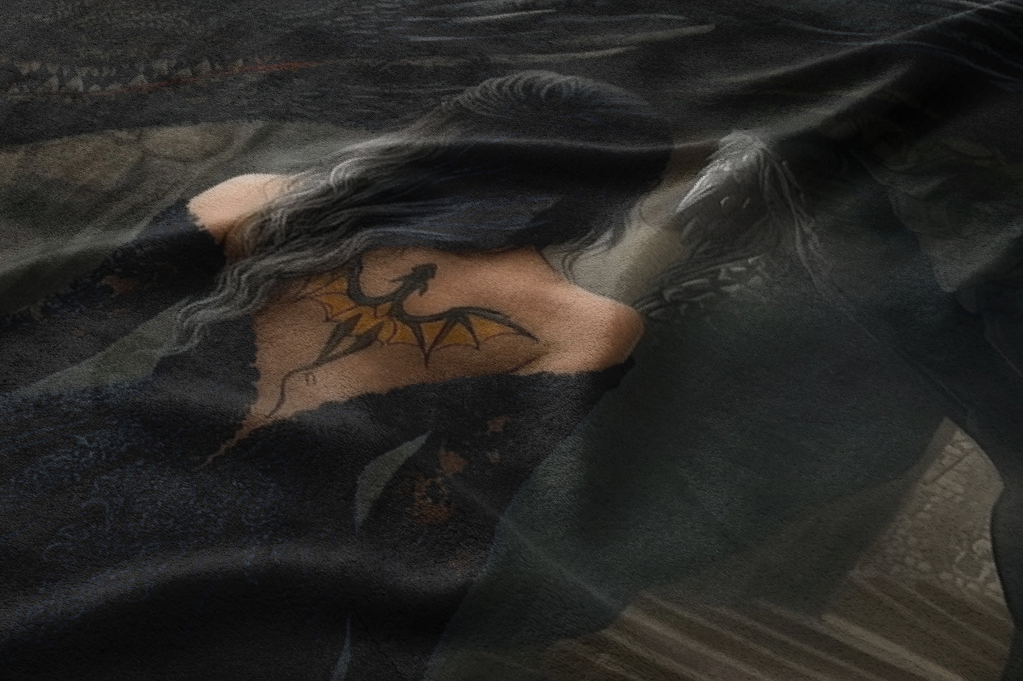 Dark Fantasy Art Tattooed Dragon Woman Poster