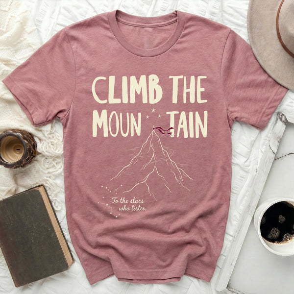 Constellation Summit Script Tee in Heather Mauve